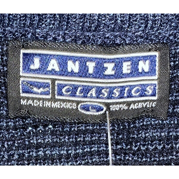 Jantzen Sweater Mens Large Geometric Long Sleeve Knit Classic Pullover VTG NWT - Picture 5 of 8